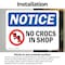 Signmission No Crocs In Shop Sign With Symbol, 10 in W x Rectangle, Vinyl Decal OS-2PACK-NS-D-710-L-14473 - alternate 4